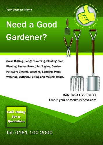 Garden Maintenance A5 Flyers by Neil Watson