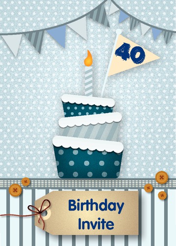 Birthday Party A6 Invitations by Tony Elmore