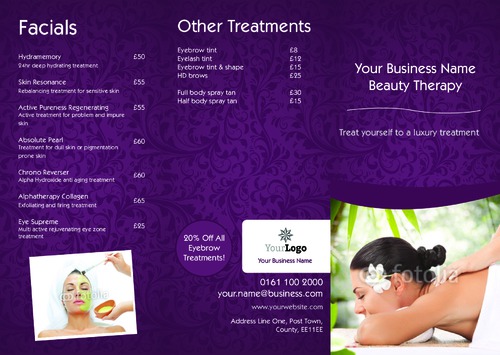 Massage A4 Folded Leaflets by Nickola O'Connor