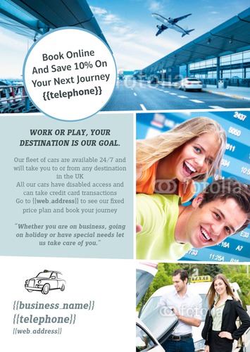 Taxi A5 Flyers by Marc Ivey