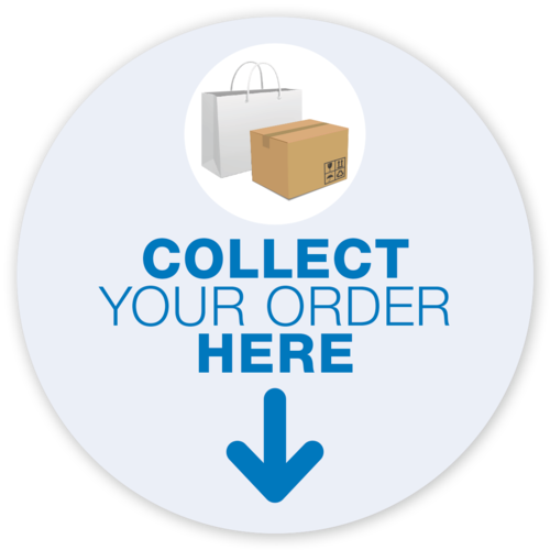 Collect Your Order Here 400 x 400mm by TemplateCloud.com