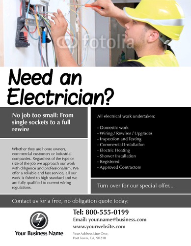Electrical 8.5" x 11" Flyers by Paul Wongsam