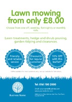 Lawn Mowing A5 Leaflets by Templatecloud