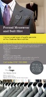 Suit Hire 1/3rd A4 Leaflets by Templatecloud 