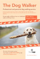 Dog Walkers 4" x 6" Flyers by Templatecloud 